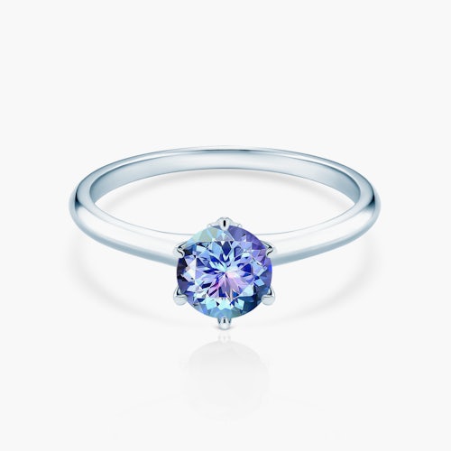 Pierścionek zaręczynowy The Journey: białe złoto, tanzanit